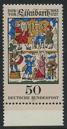 BUND 1977 Michel-Nummer 0953 postfrisch EINZELMARKE RAND unten