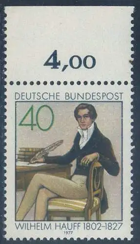BUND 1977 Michel-Nummer 0954 postfrisch EINZELMARKE RAND oben