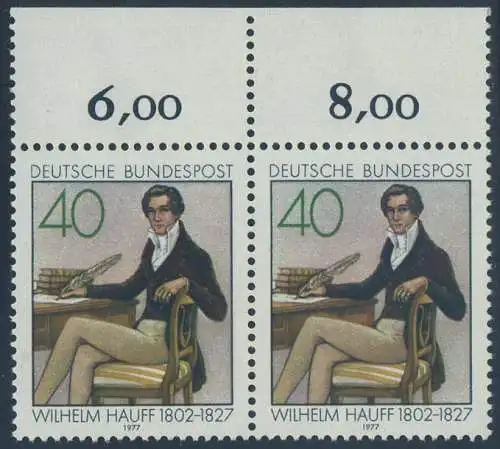 BUND 1977 Michel-Nummer 0954 postfrisch horiz.PAAR RAND oben