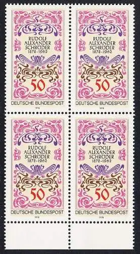 BUND 1978 Michel-Nummer 0956 postfrisch BLOCK RÄNDER unten