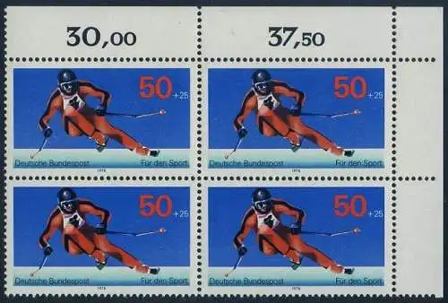 BUND 1978 Michel-Nummer 0958 postfrisch BLOCK ECKRAND oben rechts