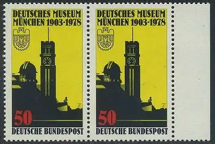 BUND 1978 Michel-Nummer 0963 postfrisch horiz.PAAR RAND rechts