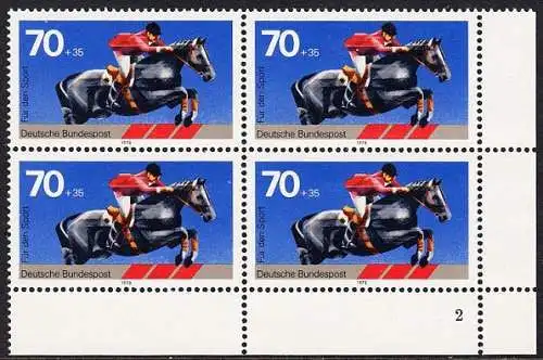 BUND 1978 Michel-Nummer 0968 postfrisch BLOCK ECKRAND unten rechts (FN)