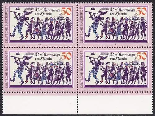 BUND 1978 Michel-Nummer 0972 postfrisch BLOCK RÄNDER unten