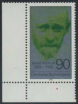 BUND 1978 Michel-Nummer 0973 postfrisch EINZELMARKE ECKRAND unten links