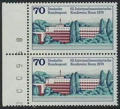 BUND 1978 Michel-Nummer 0976 postfrisch vert.PAAR RAND links (BZ)