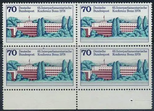 BUND 1978 Michel-Nummer 0976 postfrisch BLOCK RÄNDER unten (a)