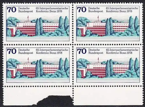 BUND 1978 Michel-Nummer 0976 postfrisch BLOCK RÄNDER unten (b)