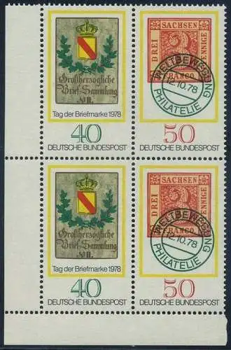 BUND 1978 Michel-Nummer 0980-0981 postfrisch BLOCK ECKRAND unten links