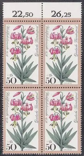 BUND 1978 Michel-Nummer 0984 postfrisch BLOCK RÄNDER oben