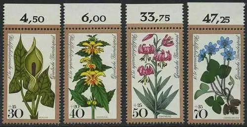 BUND 1978 Michel-Nummer 0982-0985 postfrisch SATZ(4) EINZELMARKEN RÄNDER oben (a)