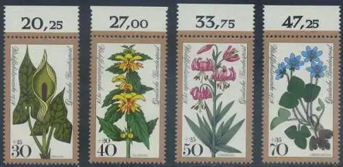 BUND 1978 Michel-Nummer 0982-0985 postfrisch SATZ(4) EINZELMARKEN RÄNDER oben (b)