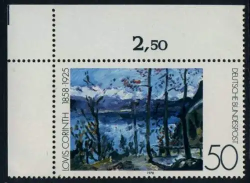 BUND 1978 Michel-Nummer 0986 postfrisch EINZELMARKE ECKRAND oben links