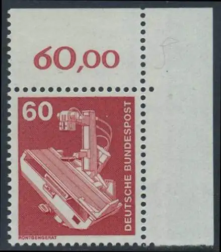 BUND 1978 Michel-Nummer 0990 postfrisch EINZELMARKE ECKRAND oben rechts