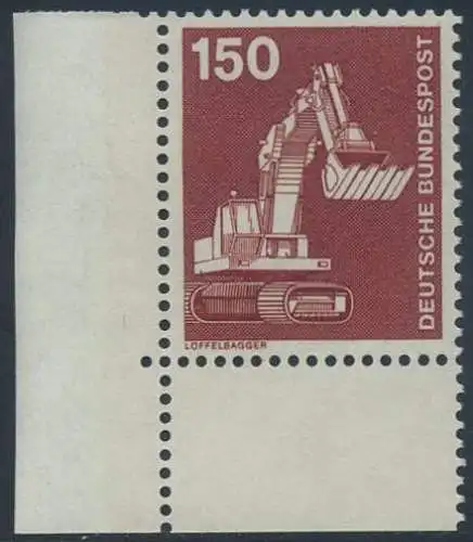 BUND 1978 Michel-Nummer 0992 postfrisch EINZELMARKE ECKRAND unten links