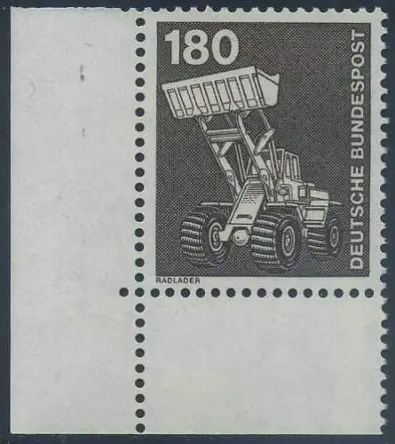 BUND 1978 Michel-Nummer 0993 postfrisch EINZELMARKE ECKRAND unten links