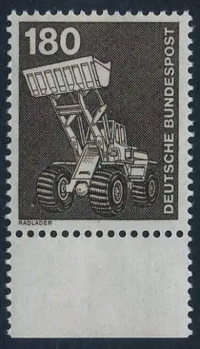 BUND 1978 Michel-Nummer 0993 postfrisch EINZELMARKE RAND unten