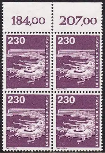 BUND 1978 Michel-Nummer 0994 postfrisch BLOCK RÄNDER oben