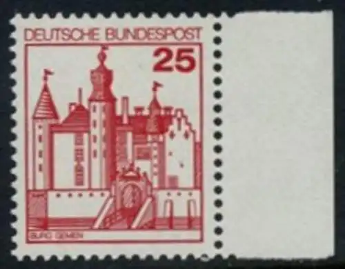 BUND 1978 Michel-Nummer 0996 postfrisch EINZELMARKE RAND rechts