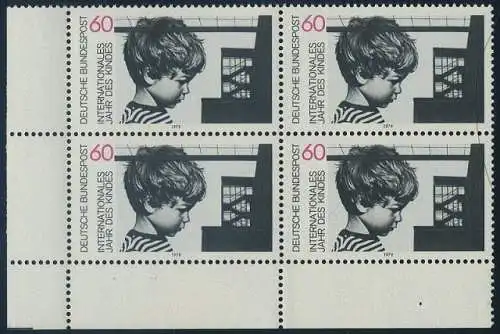 BUND 1979 Michel-Nummer 1000 postfrisch BLOCK ECKRAND unten links