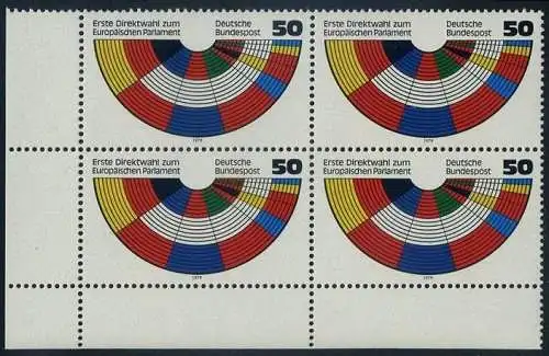 BUND 1979 Michel-Nummer 1002 postfrisch BLOCK ECKRAND unten links