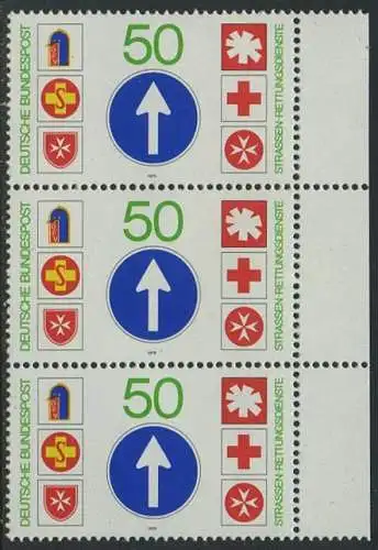 BUND 1979 Michel-Nummer 1004 postfrisch vert.STRIP(3) RAND rechts