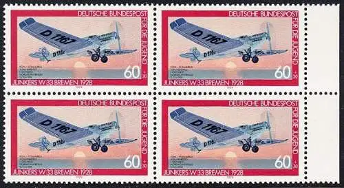 BUND 1979 Michel-Nummer 1007 postfrisch BLOCK RÄNDER rechts