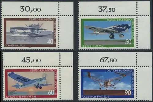 BUND 1979 Michel-Nummer 1005-1008 postfrisch SATZ(4) EINZELMARKEN ECKRÄNDER oben rechts