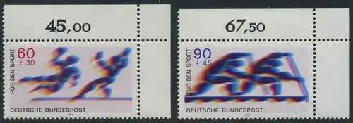 BUND 1979 Michel-Nummer 1009-1010 postfrisch SATZ(2) EINZELMARKEN ECKRÄNDER oben rechts