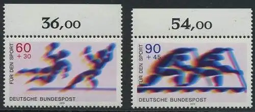 BUND 1979 Michel-Nummer 1009-1010 postfrisch SATZ(2) EINZELMARKEN RÄNDER oben (c)