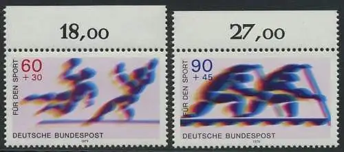 BUND 1979 Michel-Nummer 1009-1010 postfrisch SATZ(2) EINZELMARKEN RÄNDER oben (a)