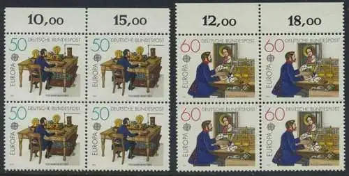 BUND 1979 Michel-Nummer 1011-1012 postfrisch SATZ(2) BLÖCKE RÄNDER oben