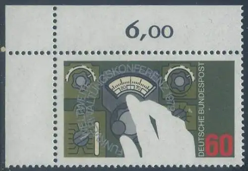 BUND 1979 Michel-Nummer 1015 postfrisch EINZELMARKE ECKRAND oben links