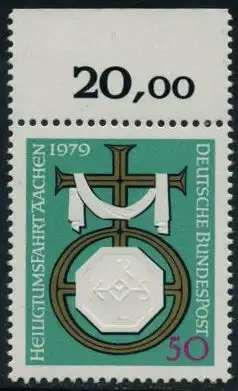 BUND 1979 Michel-Nummer 1017 postfrisch EINZELMARKE RAND oben (a)
