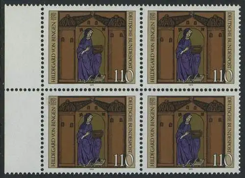 BUND 1979 Michel-Nummer 1018 postfrisch BLOCK RÄNDER links