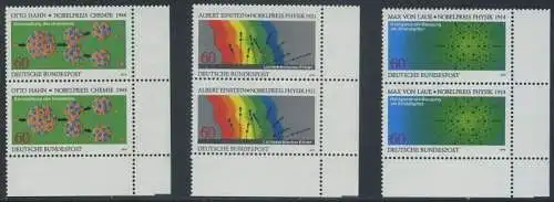 BUND 1979 Michel-Nummer 1019-1021 postfrisch SATZ(3) vert.PAARE ECKRÄNDER unten rechts