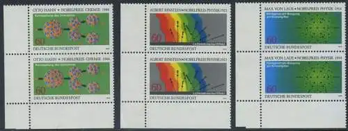 BUND 1979 Michel-Nummer 1019-1021 postfrisch SATZ(3) vet.PAARE ECKRÄNDER unten links