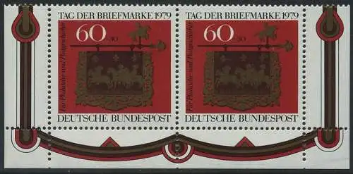 BUND 1979 Michel-Nummer 1023 postfrisch horiz.PAAR ECKRÄNDER unten rechts / unten links
