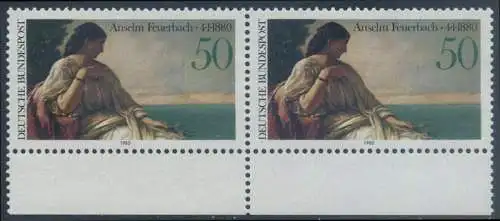 BUND 1980 Michel-Nummer 1033 postfrisch horiz.PAAR RAND unten