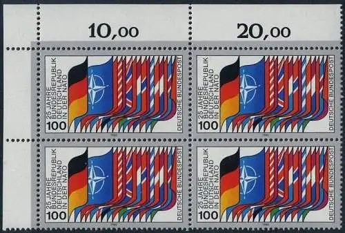 BUND 1980 Michel-Nummer 1034 postfrisch BLOCK ECKRAND oben links