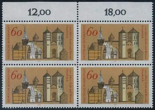 BUND 1980 Michel-Nummer 1035 postfrisch BLOCK RÄNDER oben