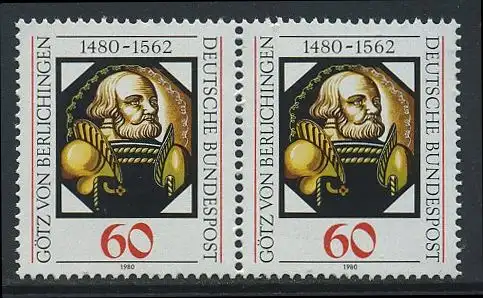 BUND 1980 Michel-Nummer 1036 postfrisch horiz.PAAR