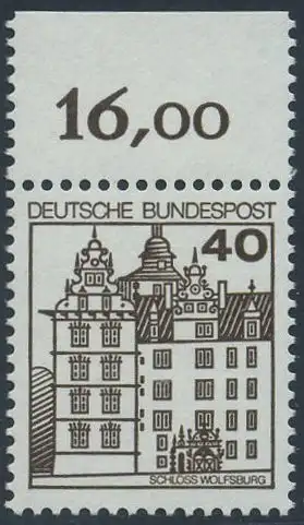 BUND 1980 Michel-Nummer 1037 postfrisch EINZELMARKE RAND oben (c)