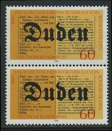 BUND 1980 Michel-Nummer 1039 postfrisch vert.PAAR