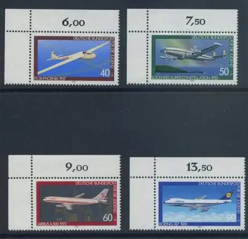 BUND 1980 Michel-Nummer 1040-1043 postfrisch SATZ(4) EINZELMARKEN ECKRÄNDER oben links