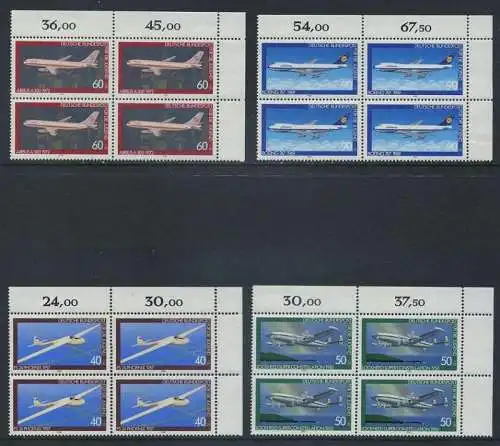 BUND 1980 Michel-Nummer 1040-1043 postfrisch SATZ(4) BLÖCKE ECKRAND oben rechts