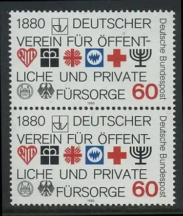 BUND 1980 Michel-Nummer 1044 postfrisch vert.PAAR