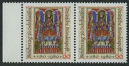 BUND 1980 Michel-Nummer 1045 postfrisch horiz.PAAR RAND links