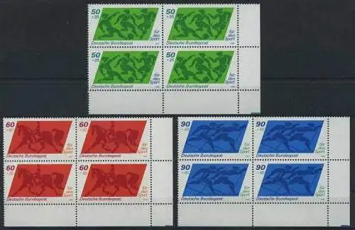 BUND 1980 Michel-Nummer 1046-1048 postfrisch SATZ(3) BLÖCKE ECKRAND unten rechts