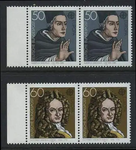 BUND 1980 Michel-Nummer 1049-1050 postfrisch SATZ(2) horiz.PAARE RÄNDER links